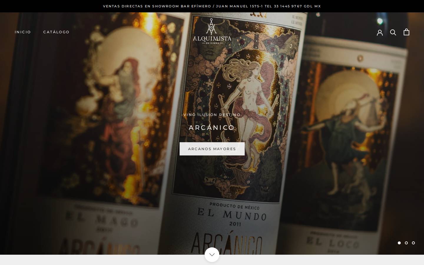 alquimistadevinos.com homepage screenshot