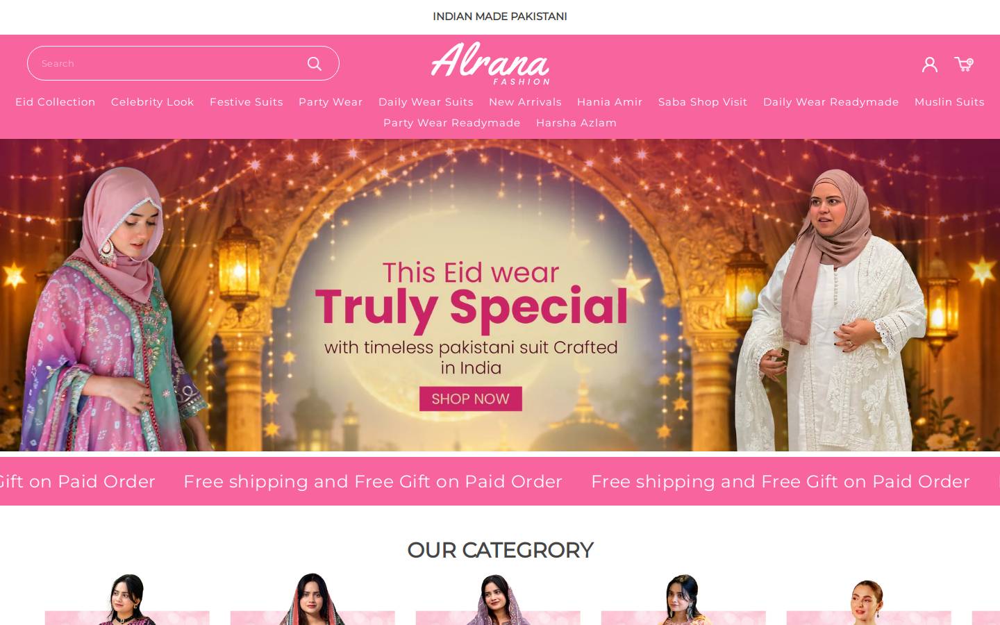 alranafashion.com homepage screenshot