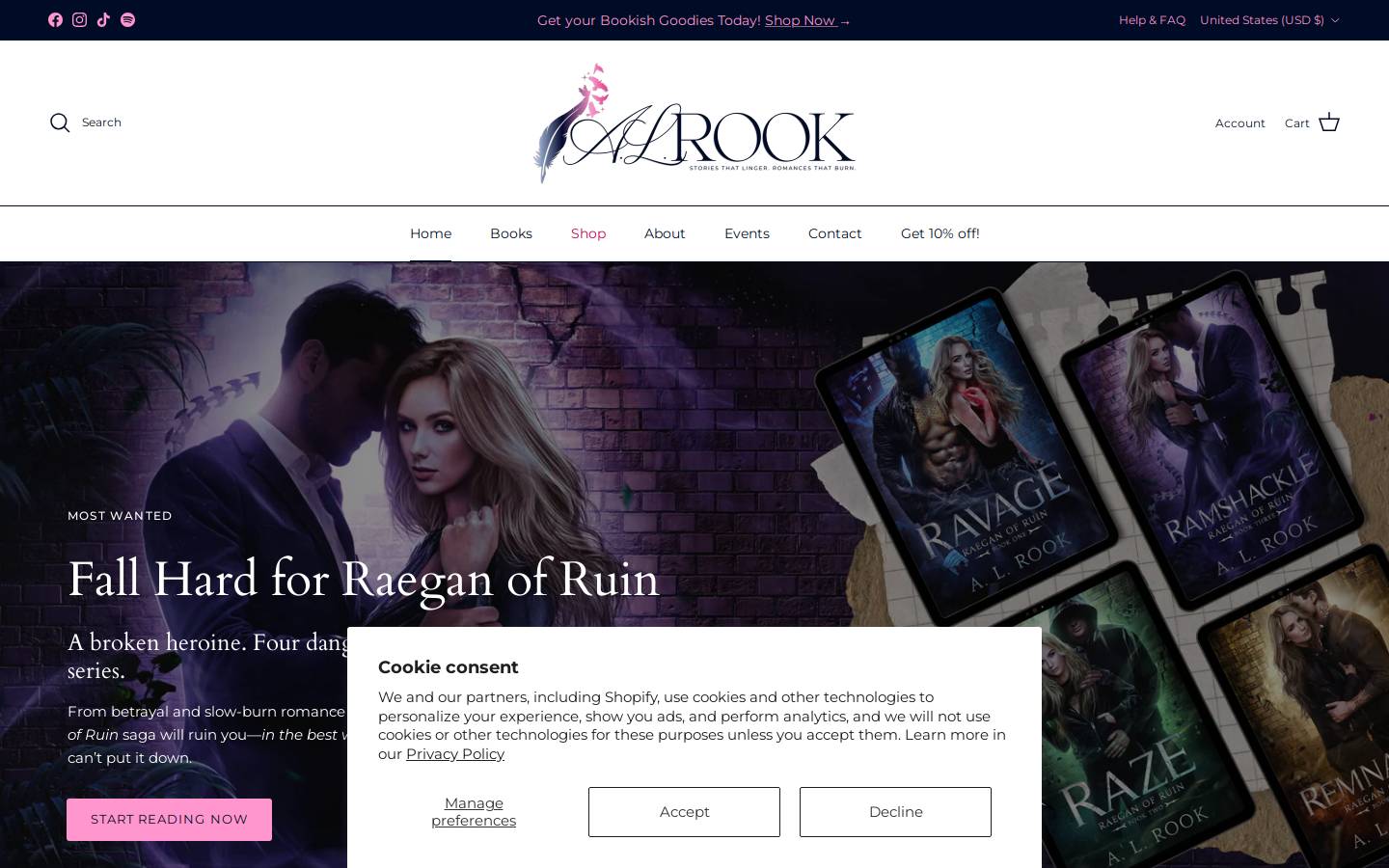 alrookauthor.com homepage screenshot