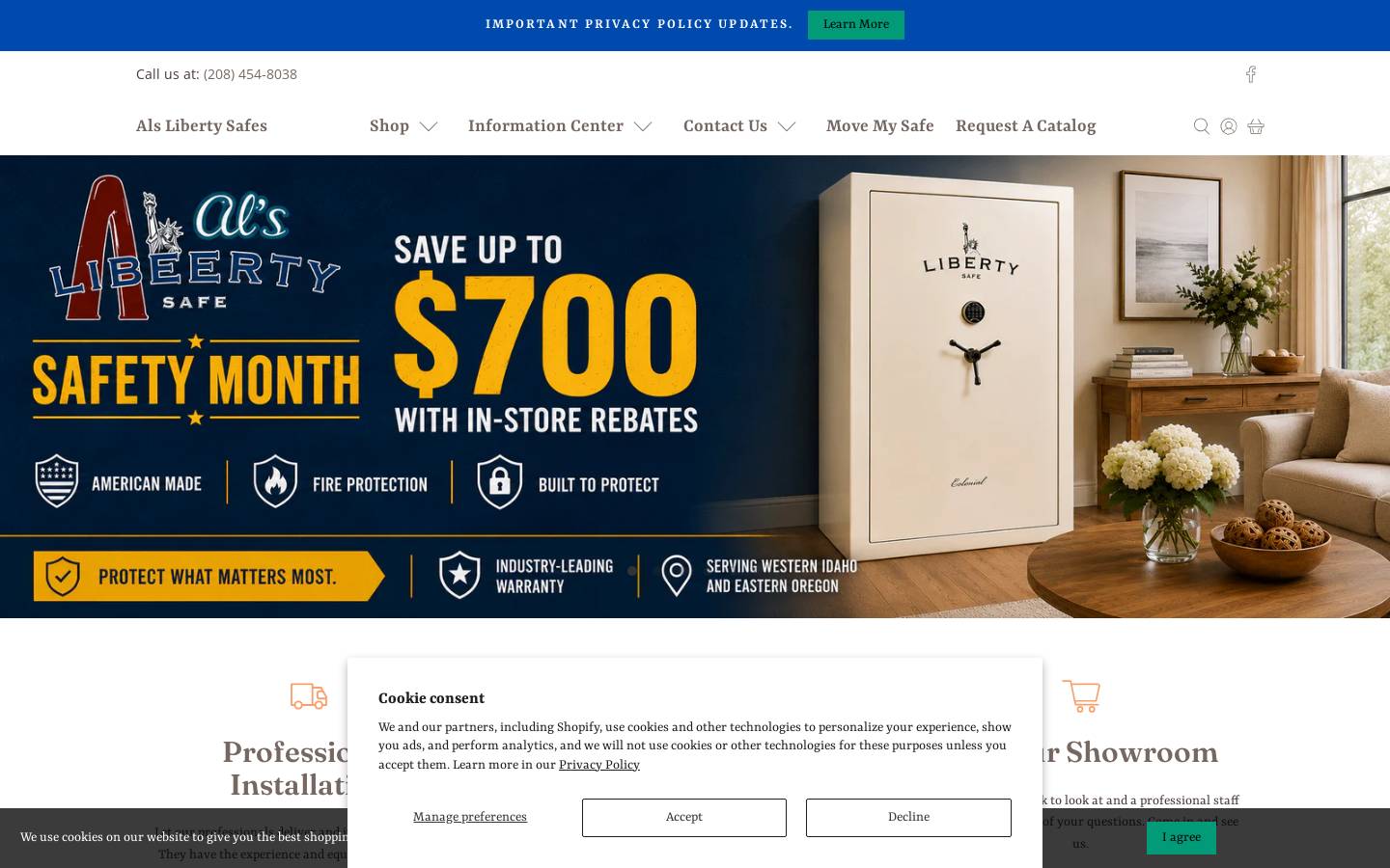 alslibertysafe.com homepage screenshot