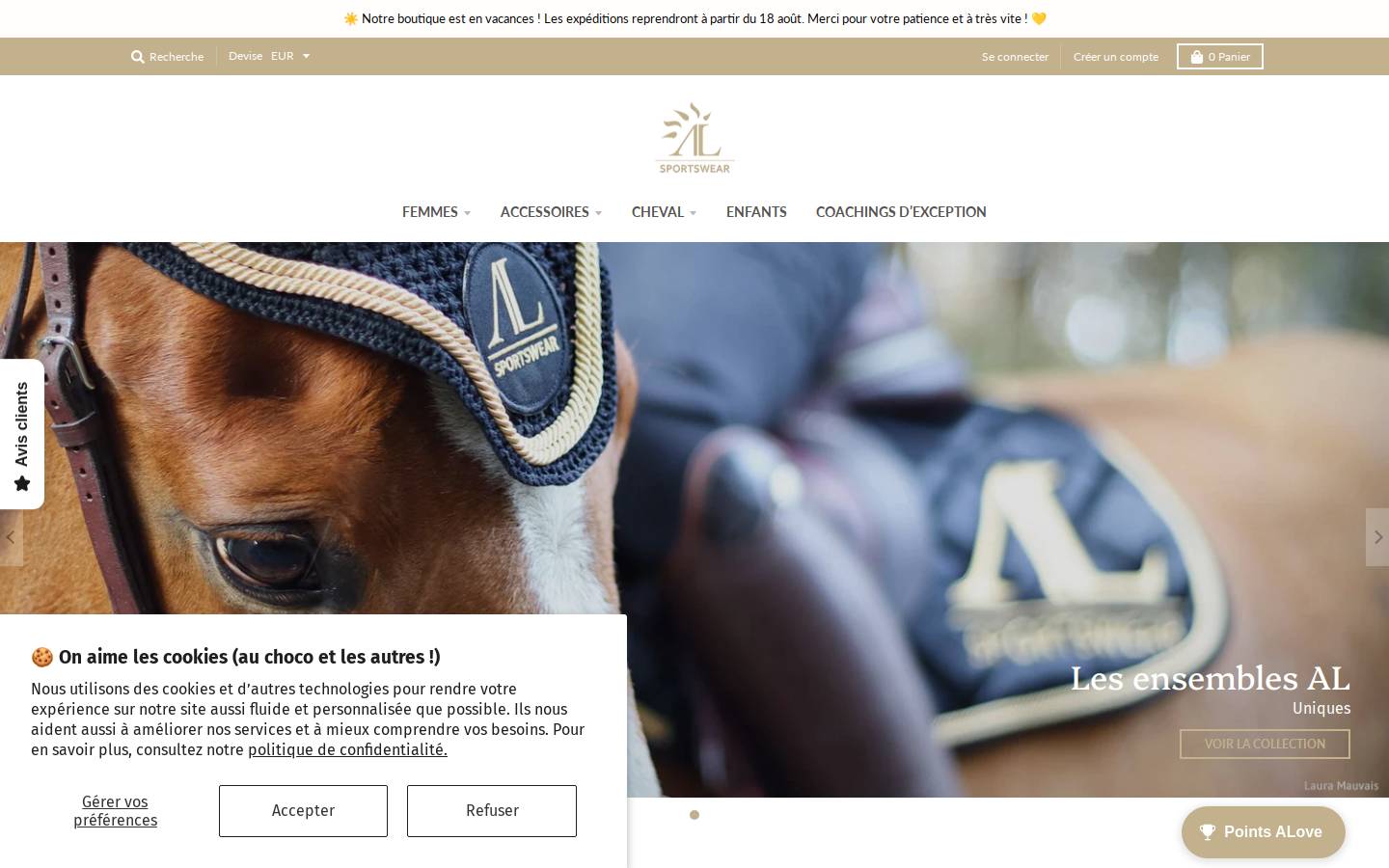 alsportswear.com homepage screenshot