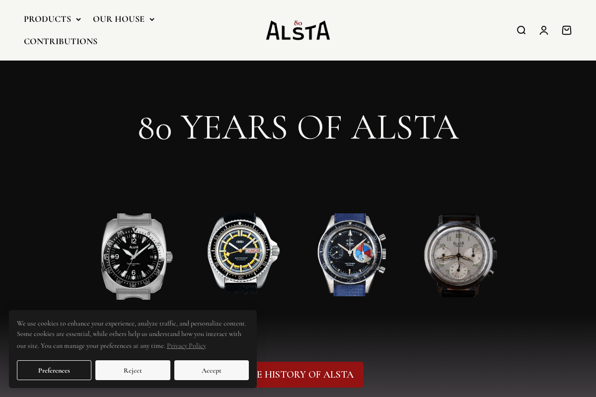 Alsta homepage screenshot