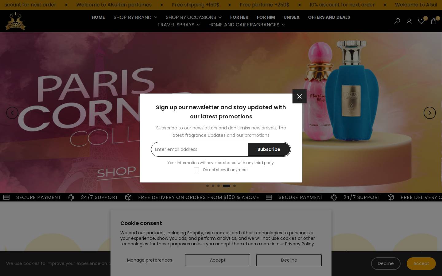 alsultanperfumery.com homepage screenshot