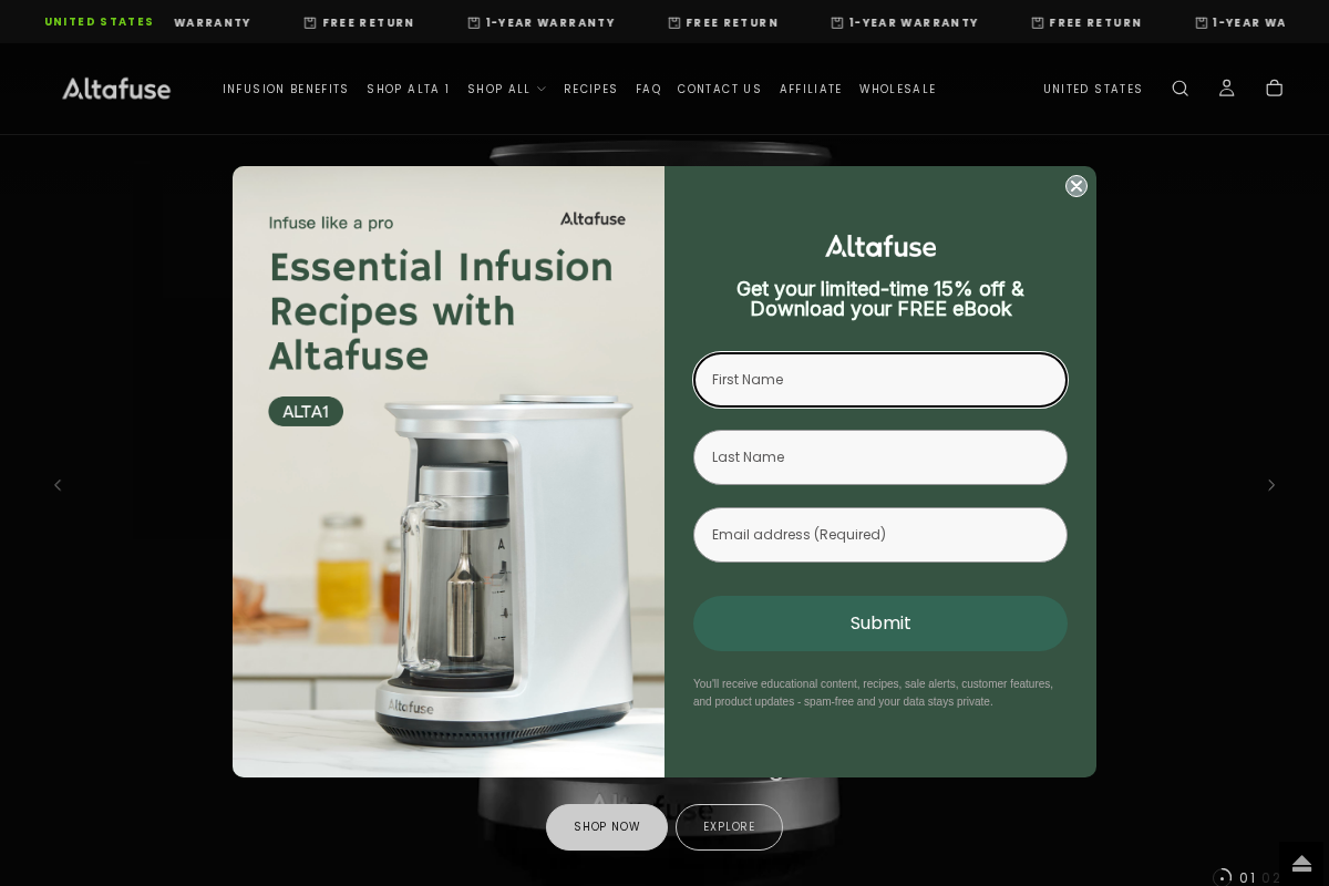 AltafuseShop homepage screenshot