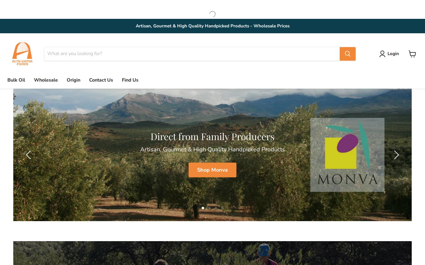 altagamafoods.com homepage screenshot