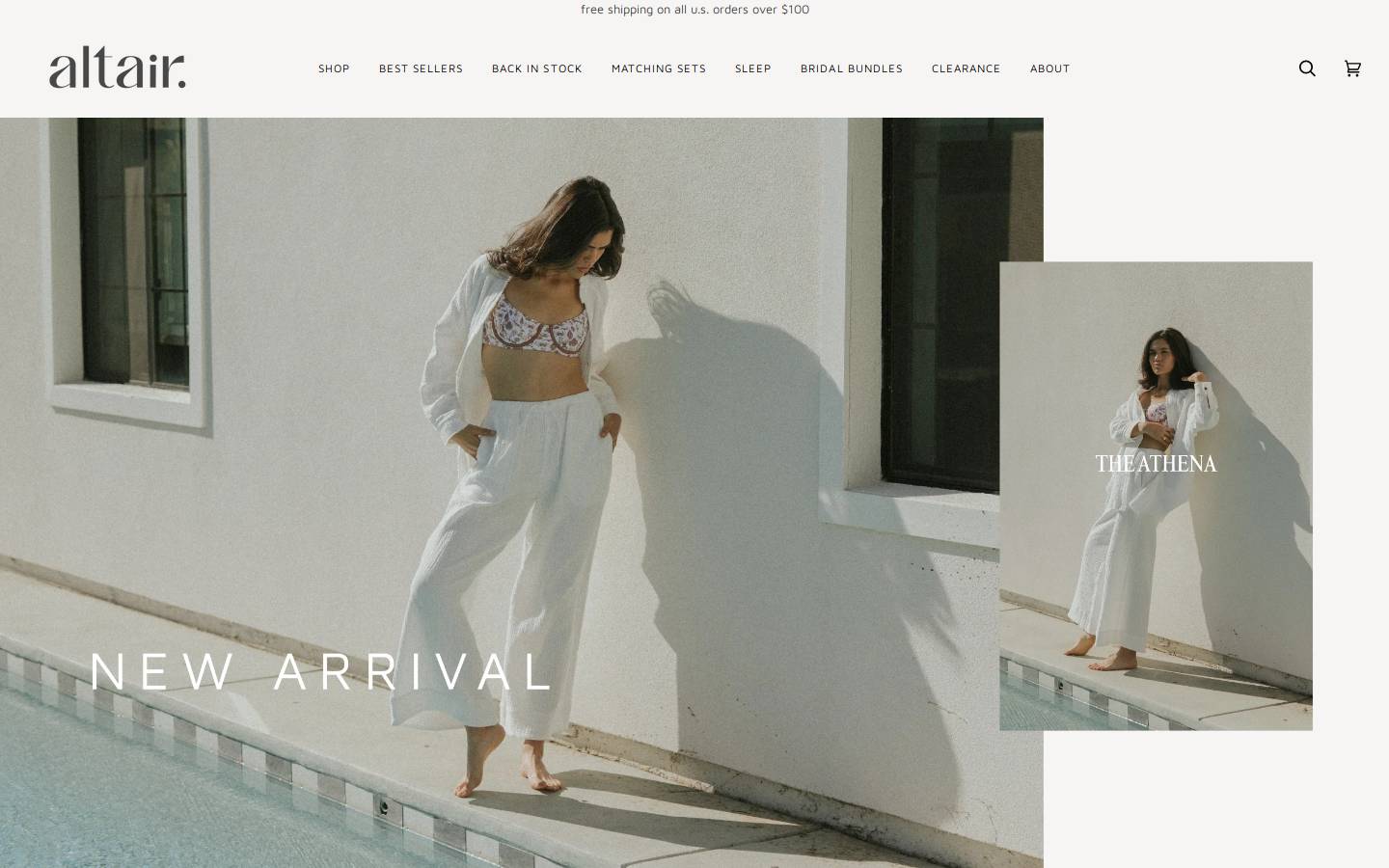 altairthelabel.com homepage screenshot