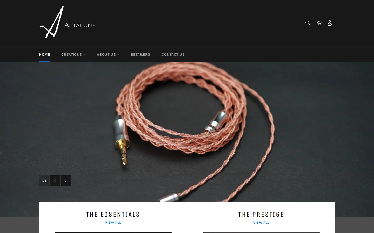 altaluneaudio.com homepage screenshot