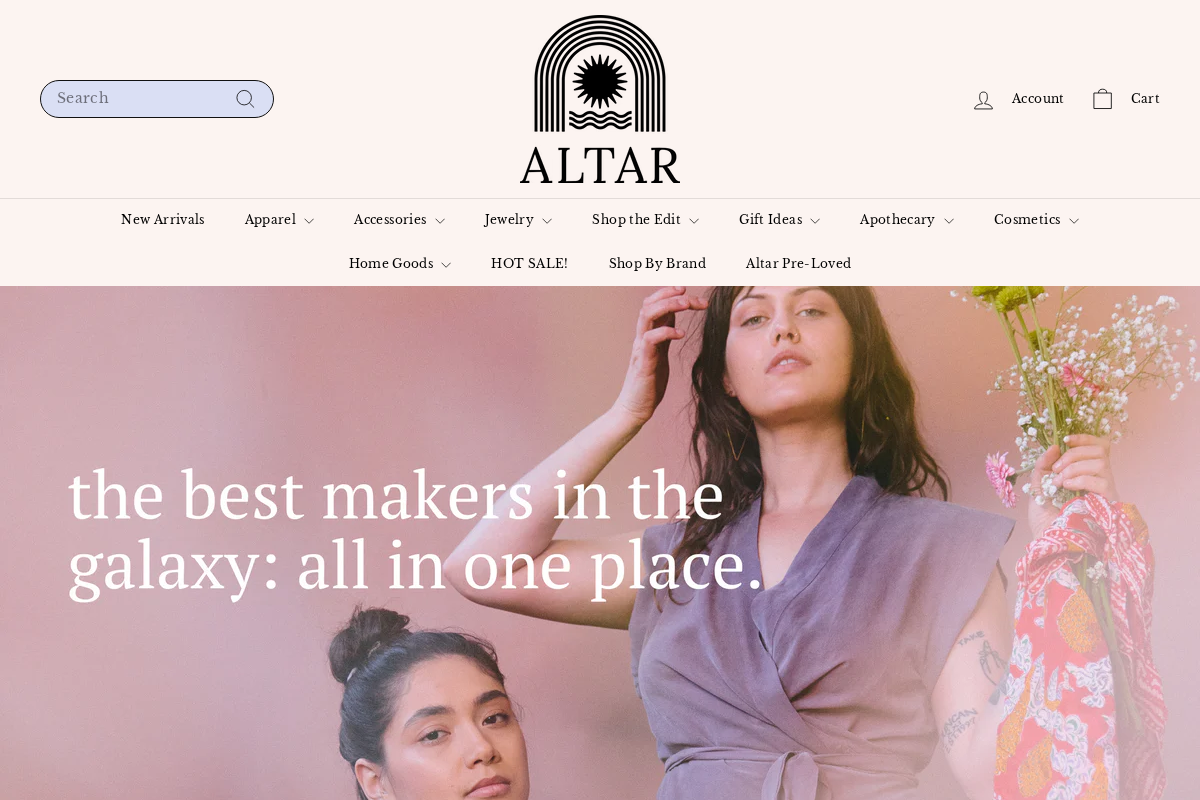 Altar PDX homepage screenshot