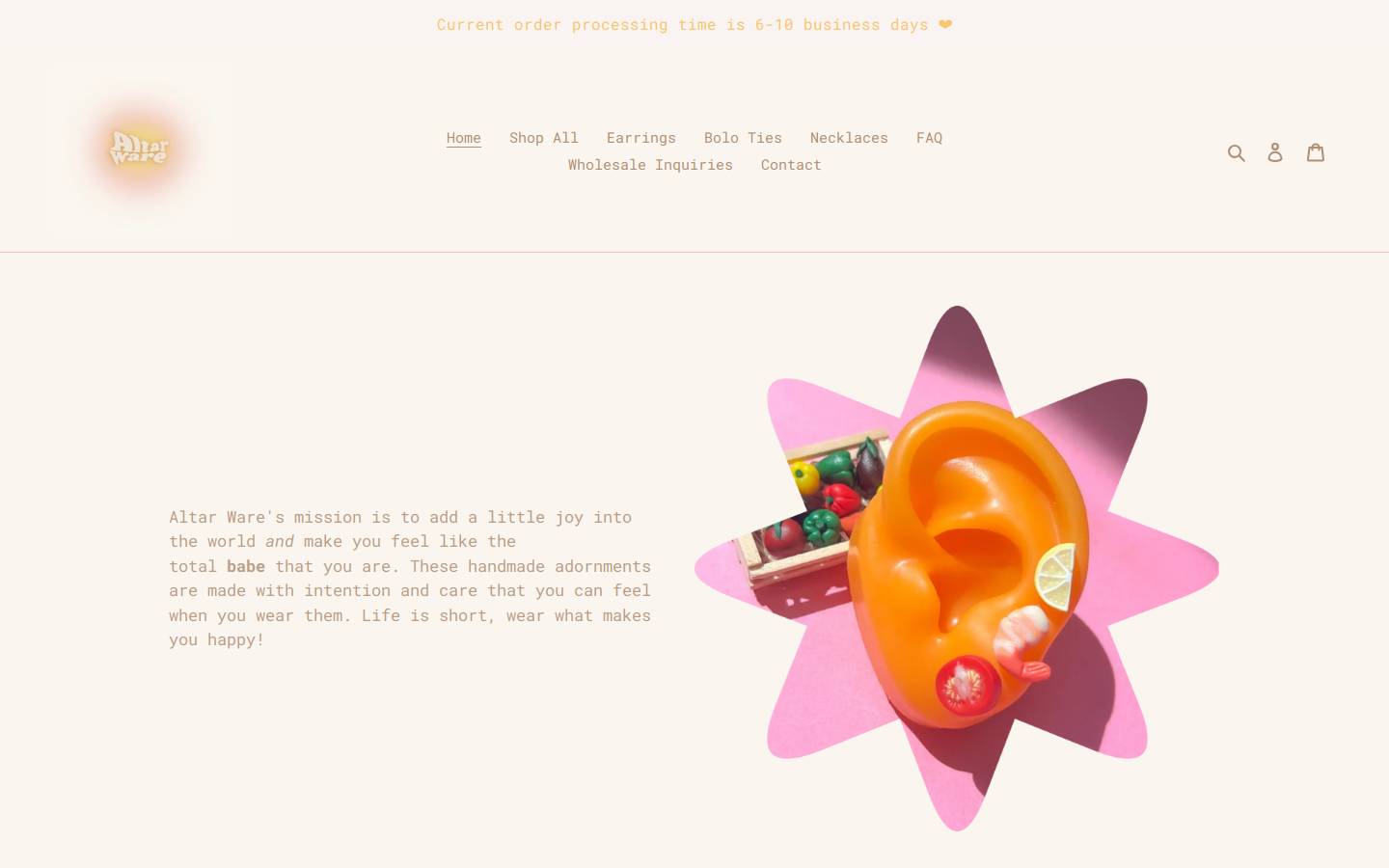 altarwareclay.com homepage screenshot