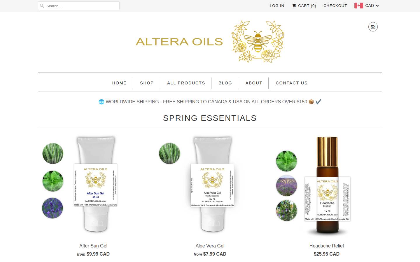 alteraoils.com homepage screenshot