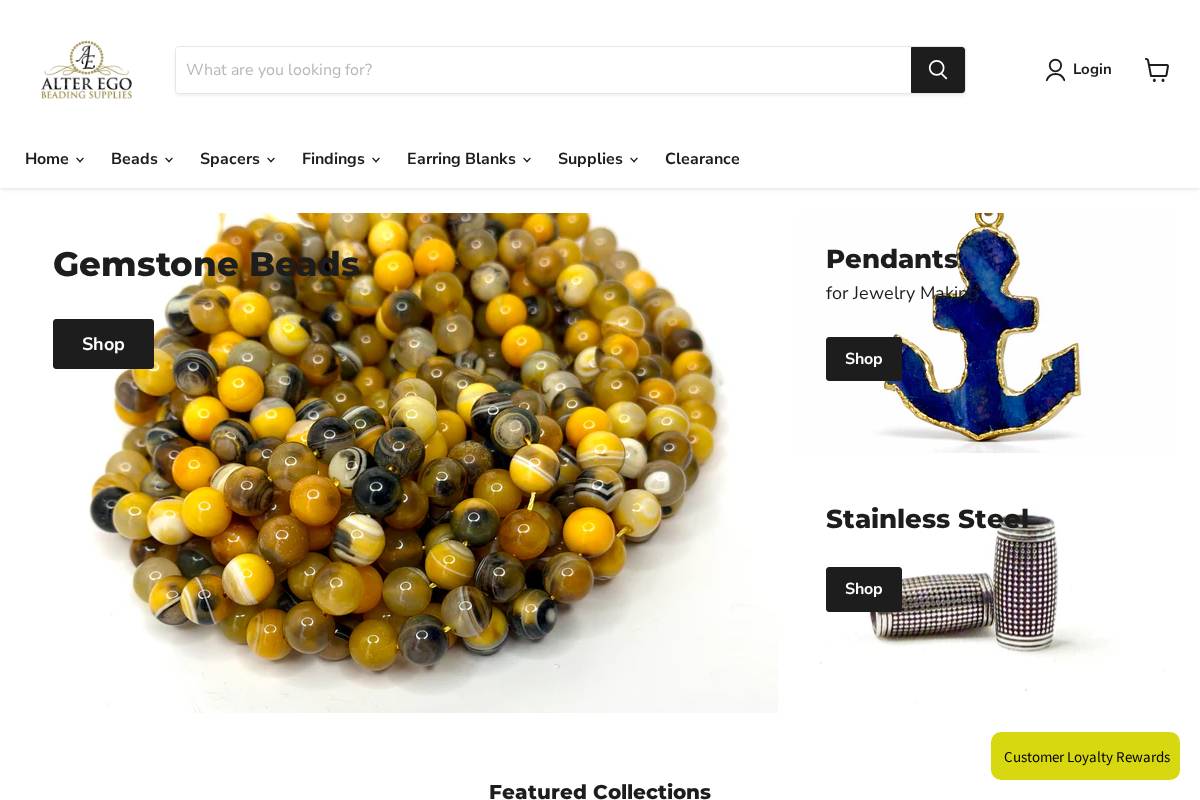 alteregobeadingsupplies.com homepage screenshot