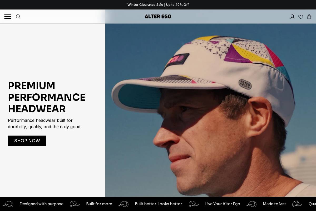 alteregorunning.com homepage screenshot