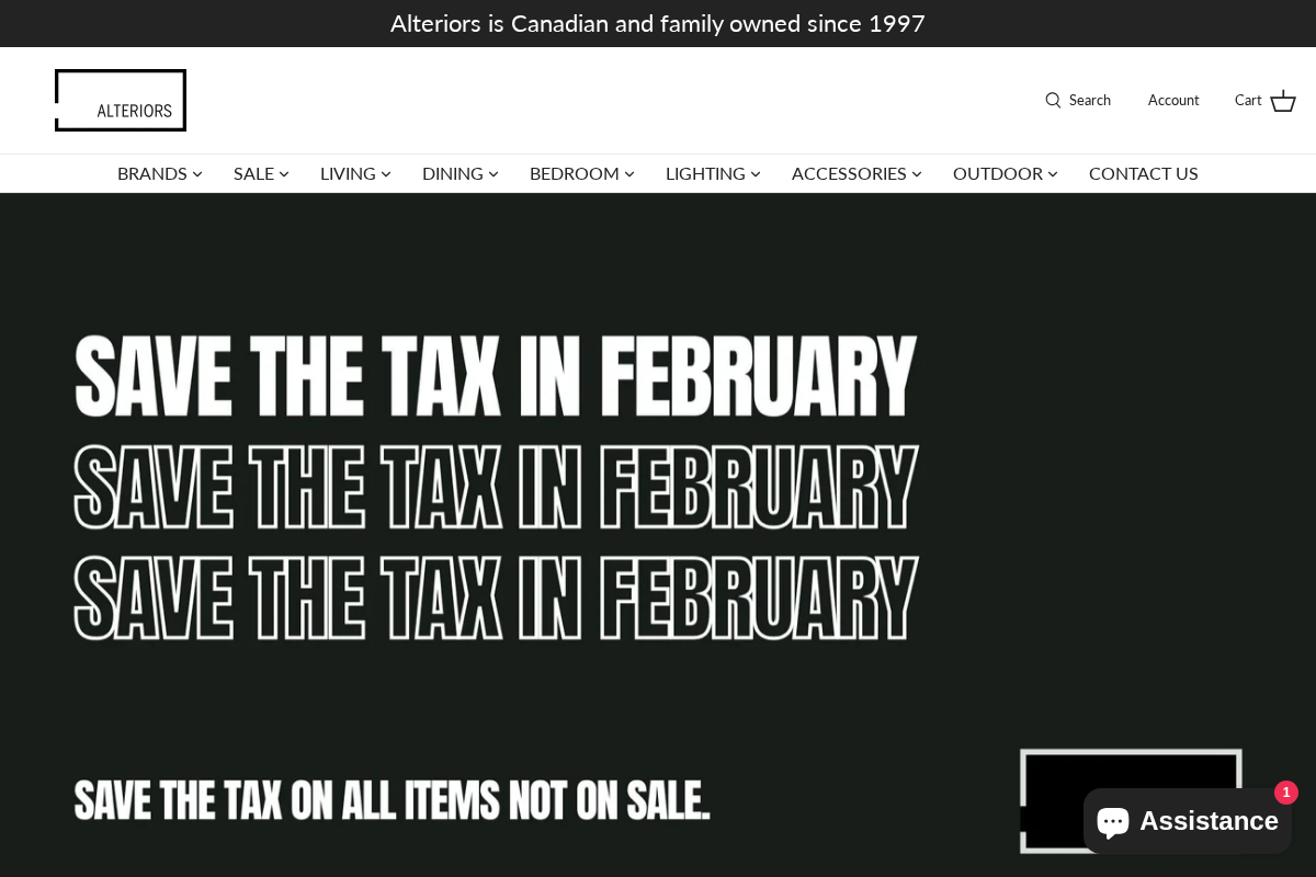 Alteriors homepage screenshot