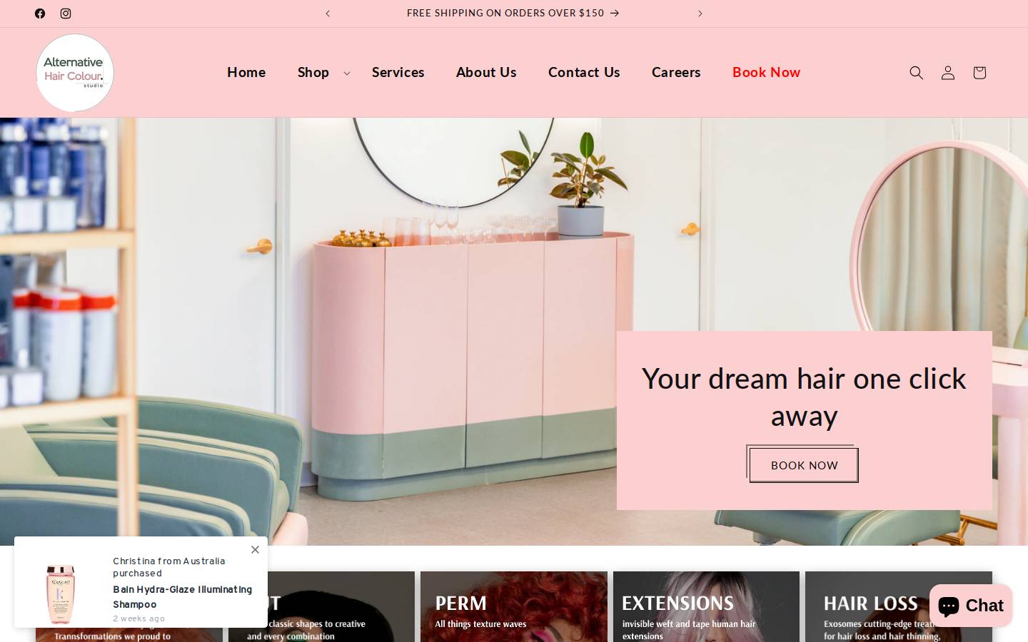 alternativehaircolourstudio.com homepage screenshot