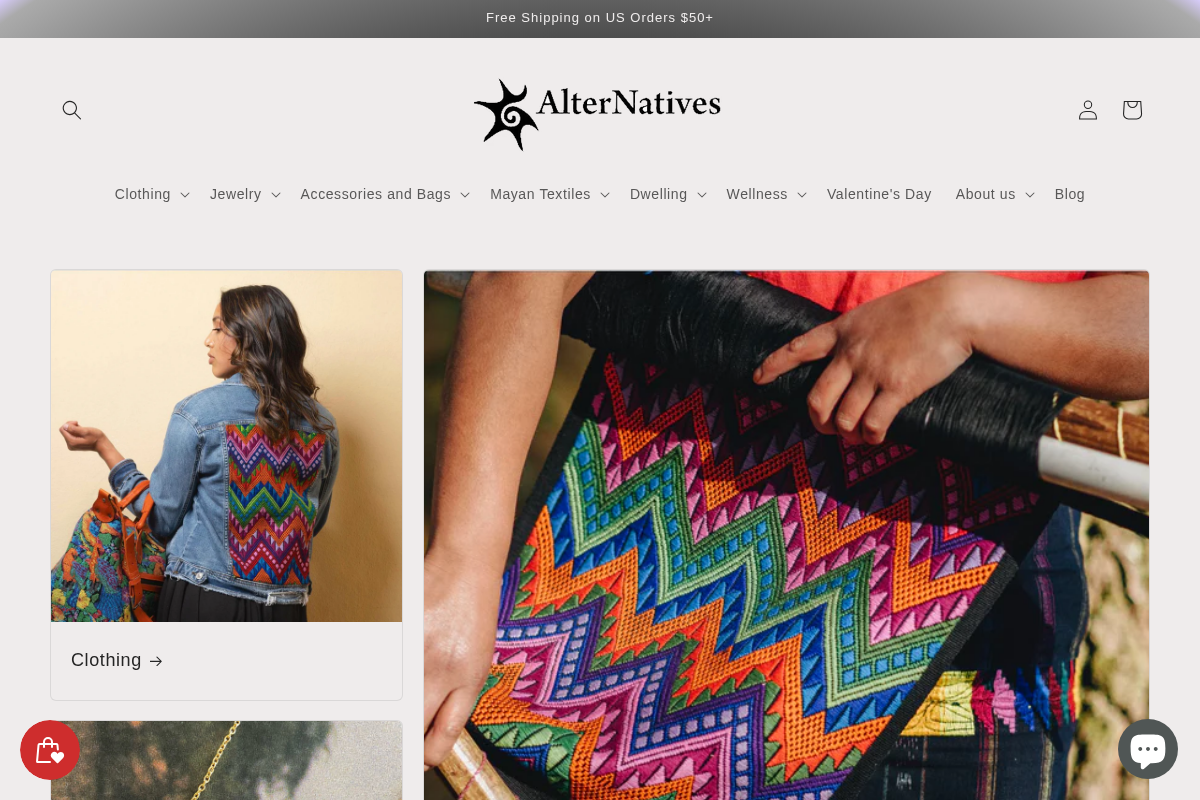 AlterNatives homepage screenshot