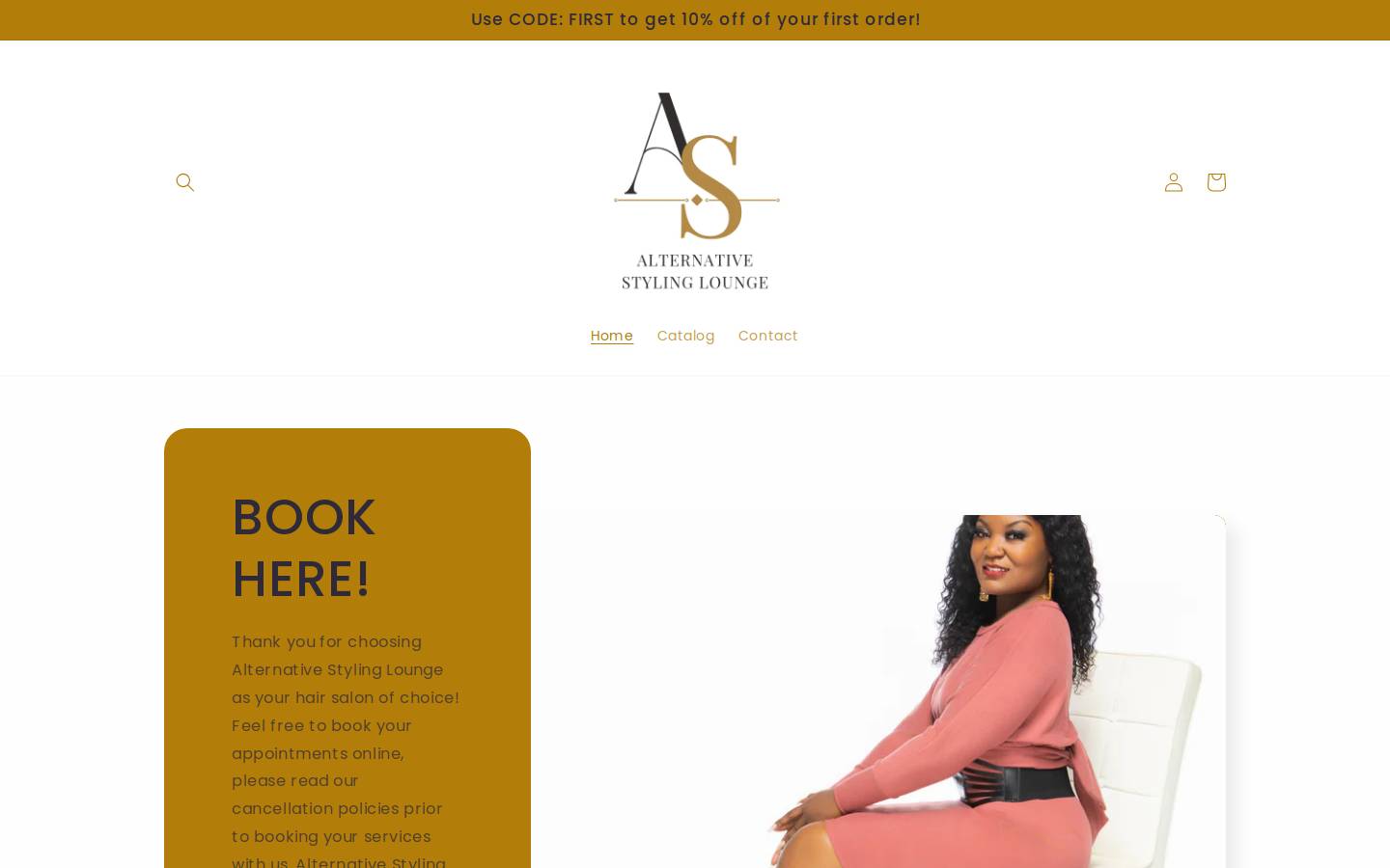 alternativestylinglounge.com homepage screenshot