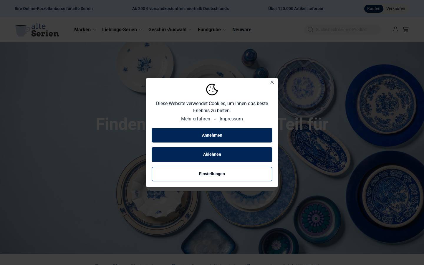 Alte Serien, Porzellanbörse homepage screenshot