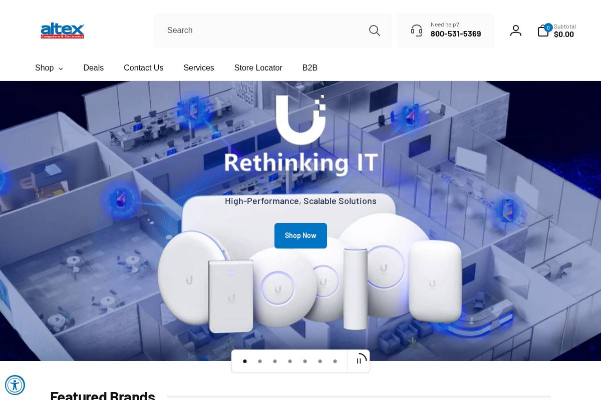 Altex Computers & Electronics homepage screenshot