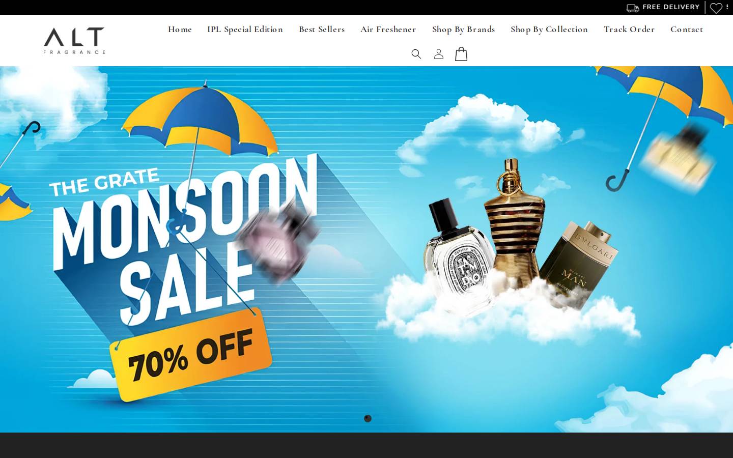 altfragrance.in homepage screenshot