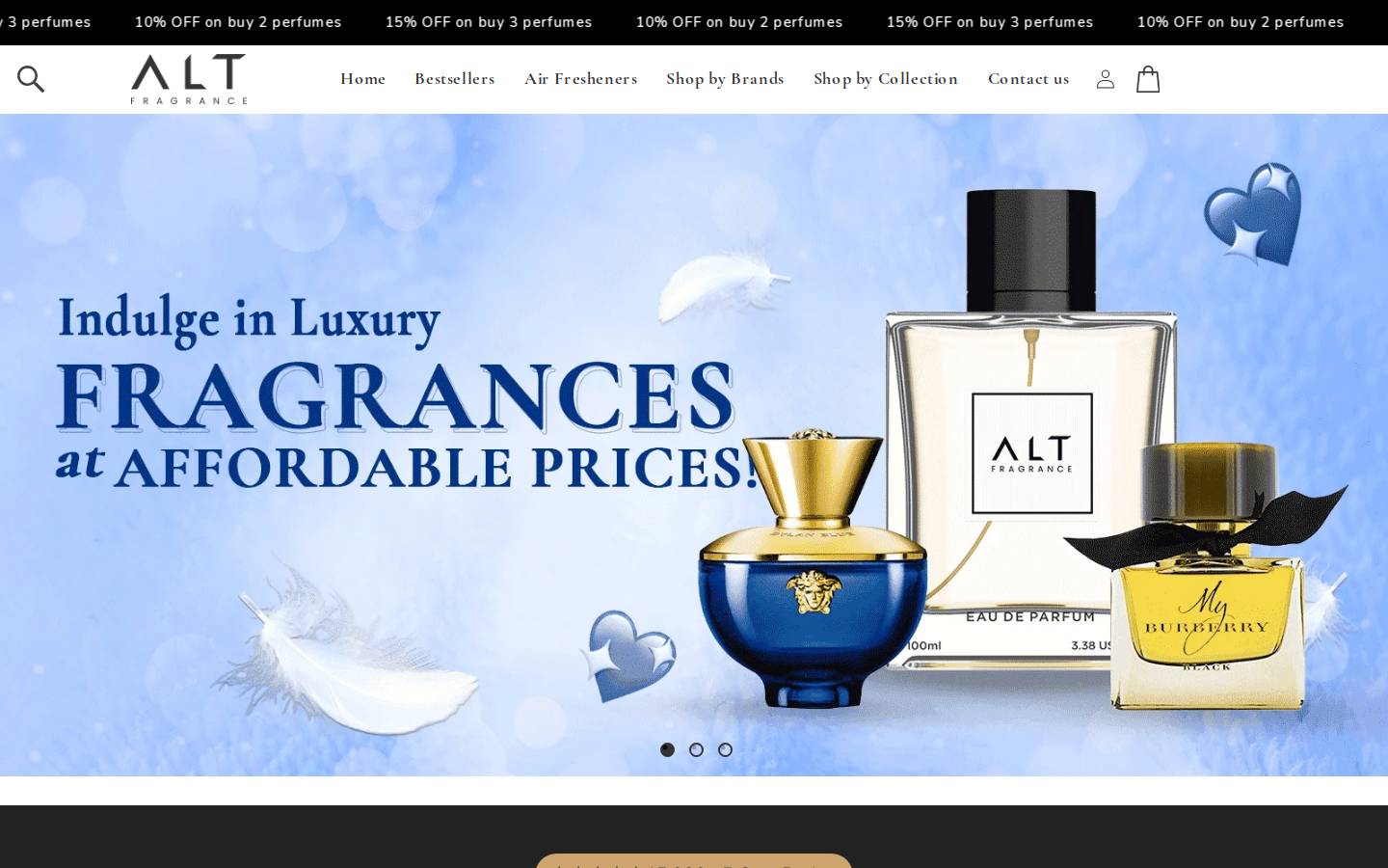 altfragrances.co.in homepage screenshot