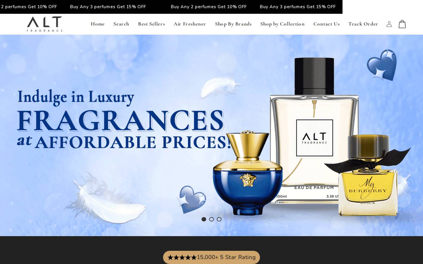 ALT. Fragrances homepage screenshot