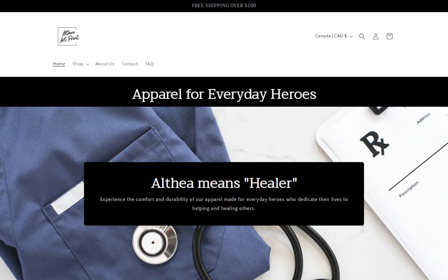 altheaartprint.com homepage screenshot