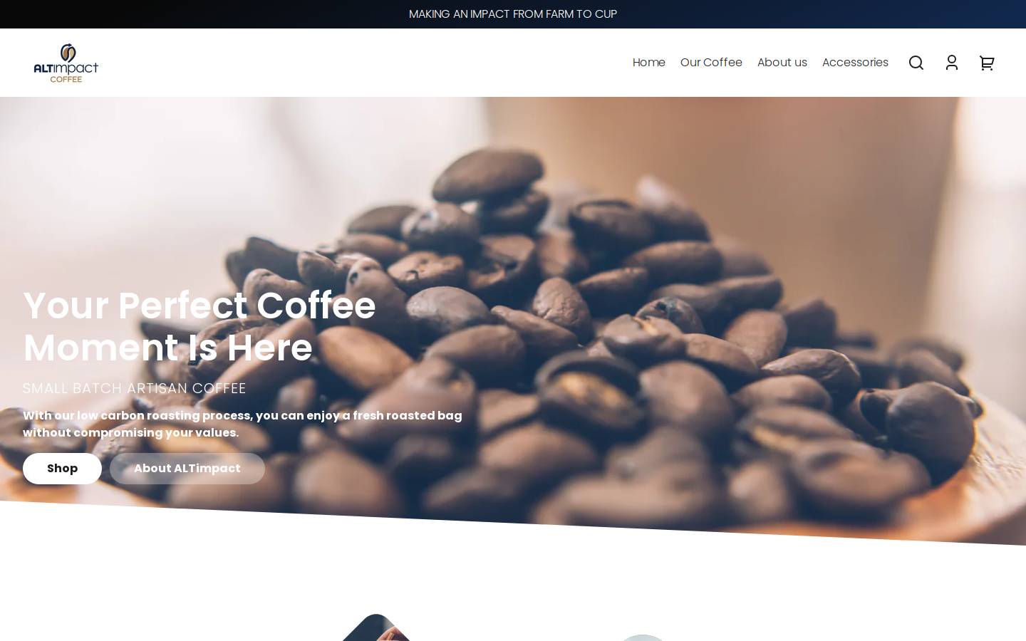 altimpactcoffee.com homepage screenshot