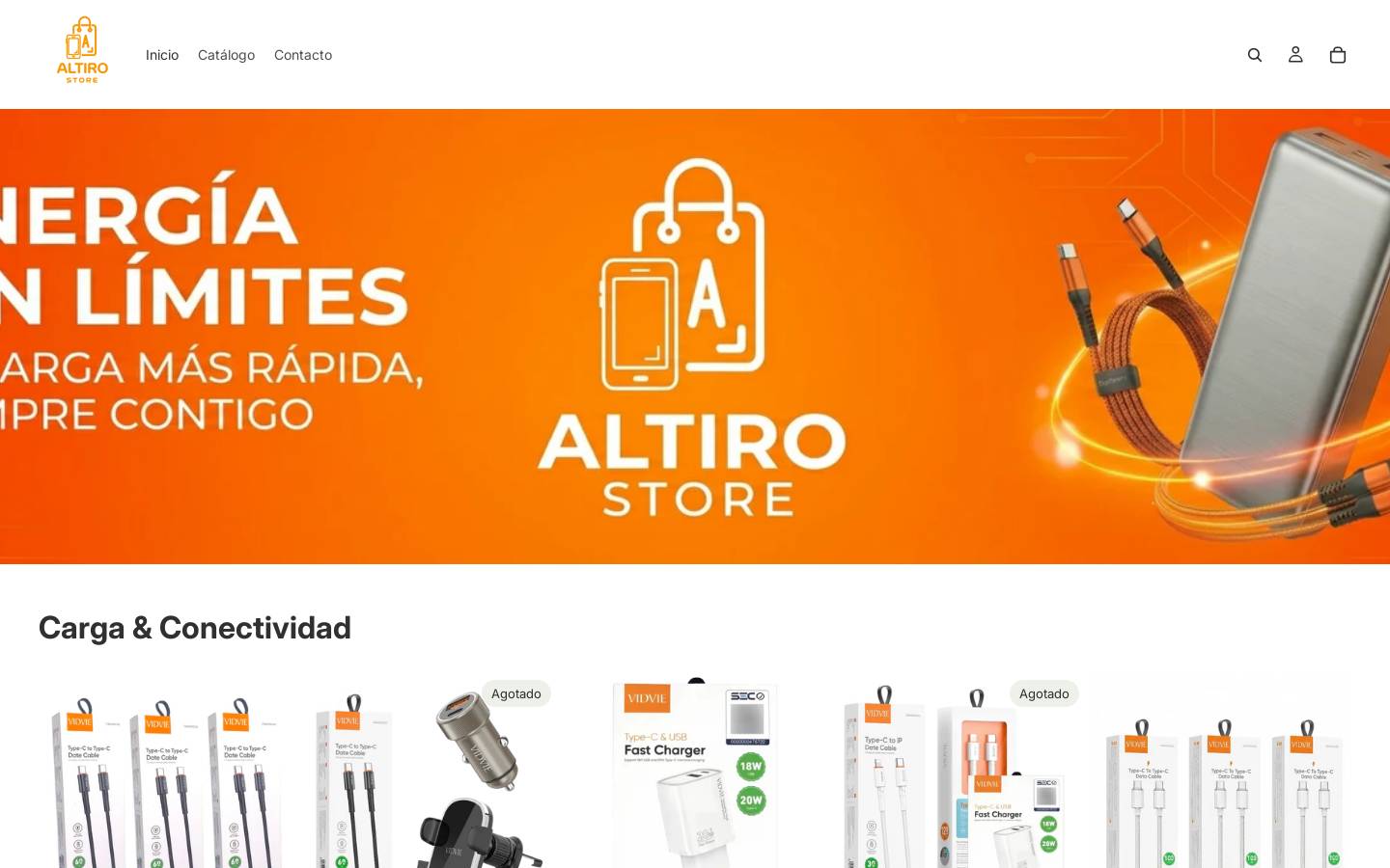 Altirostore homepage screenshot