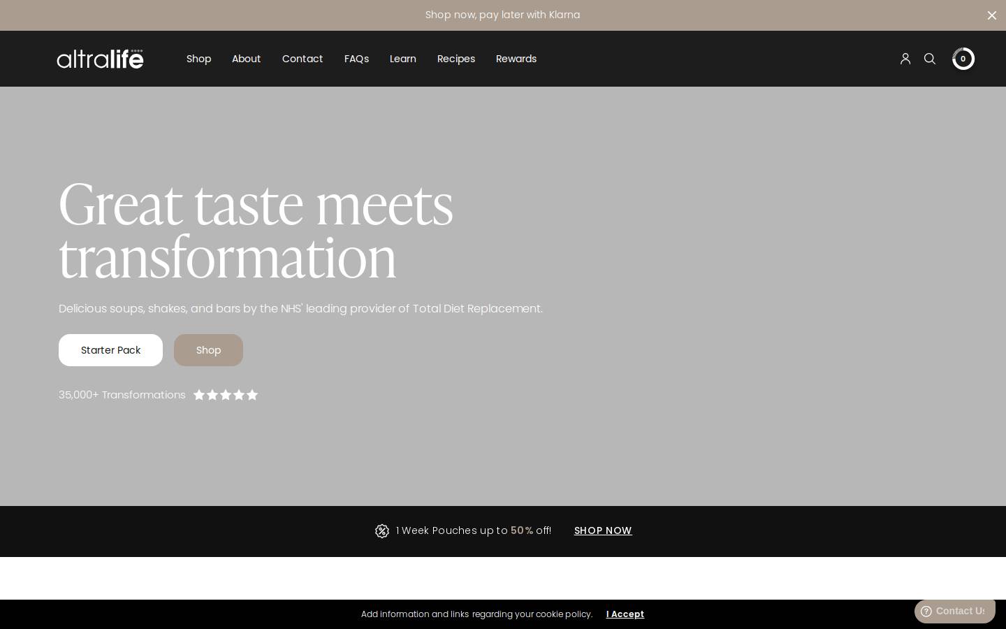 Altralife homepage screenshot