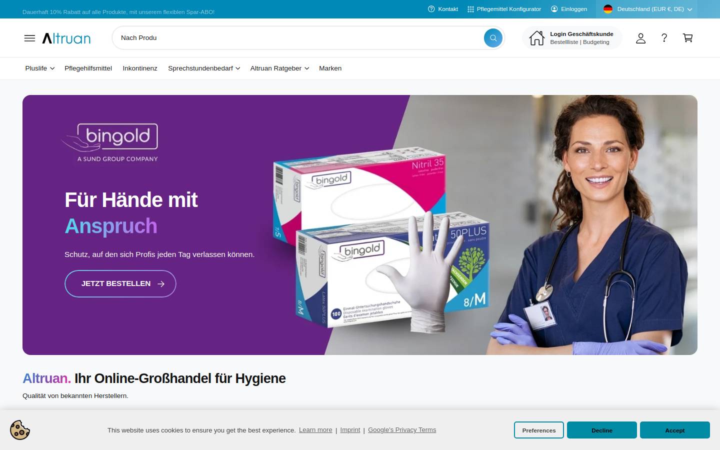 Altruan homepage screenshot