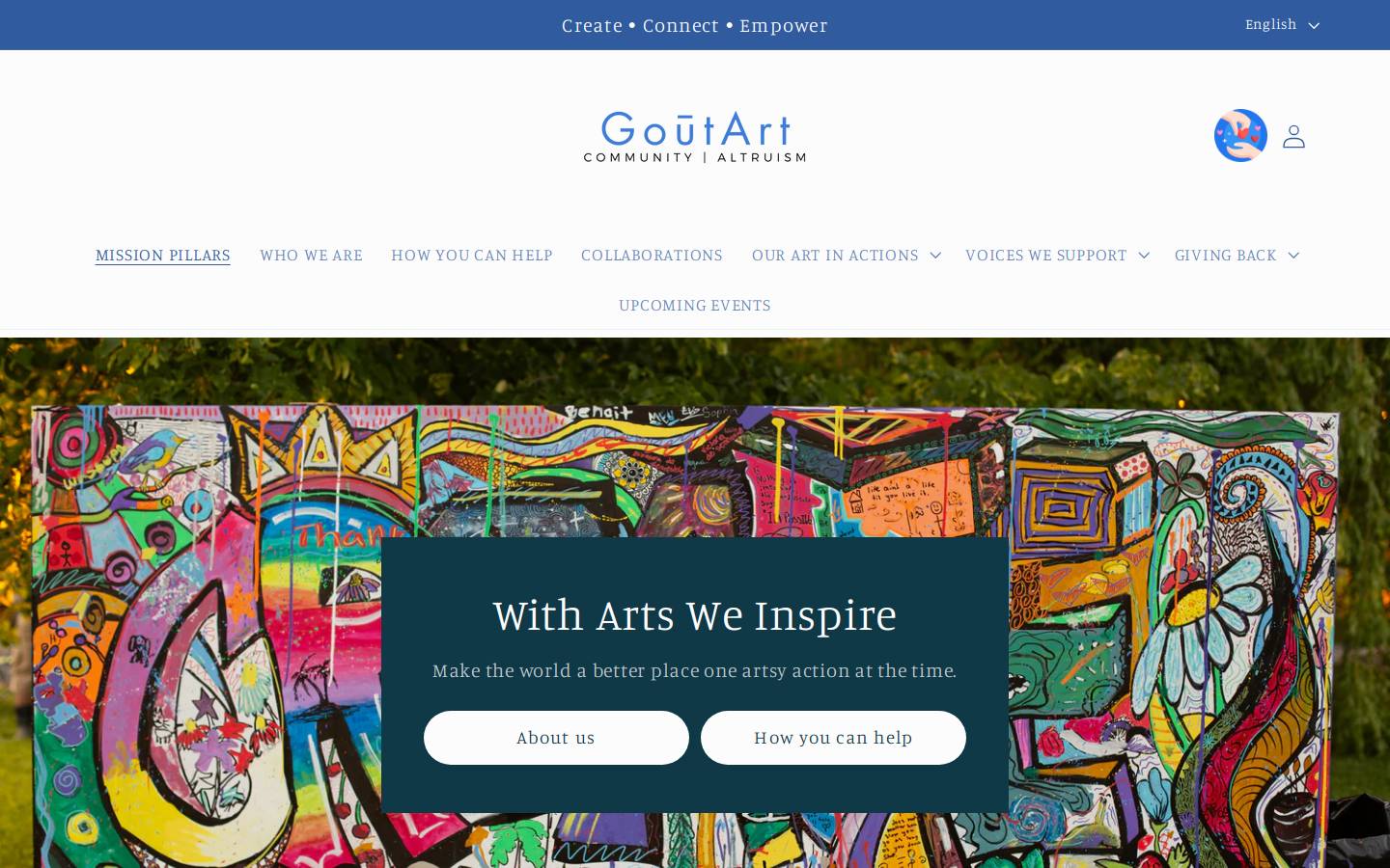 altruismgoutart.org homepage screenshot