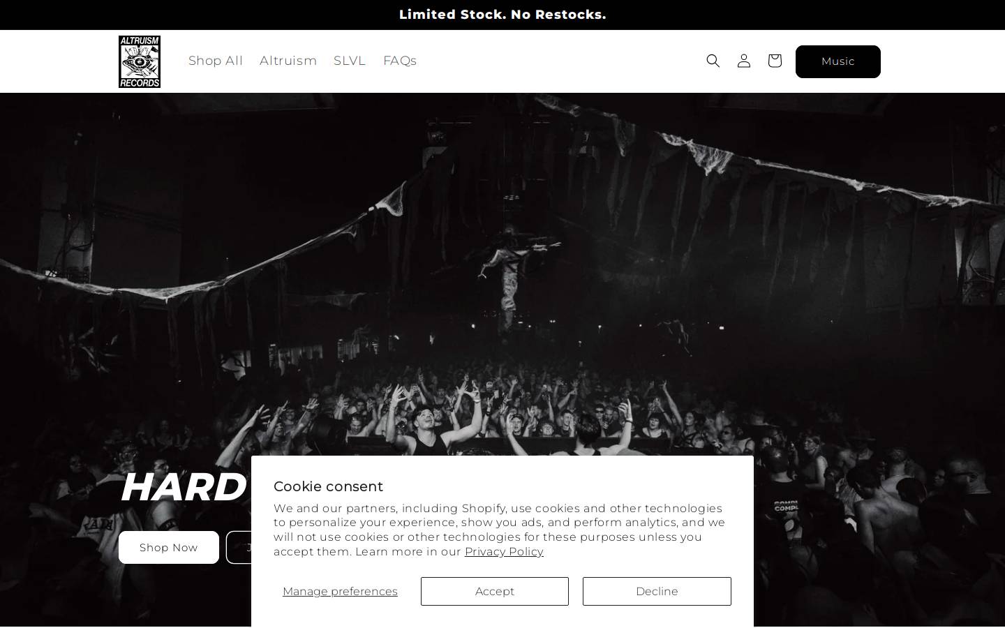 altruismrecords.com homepage screenshot