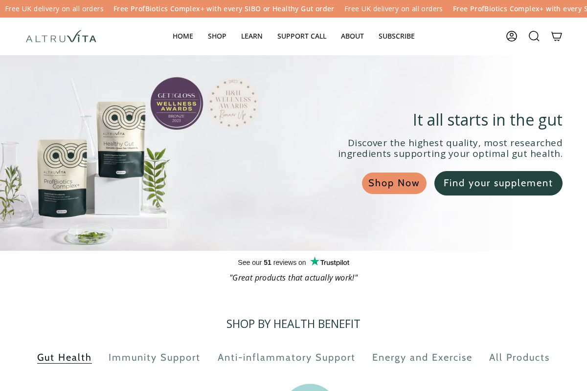 altruvita.com homepage screenshot