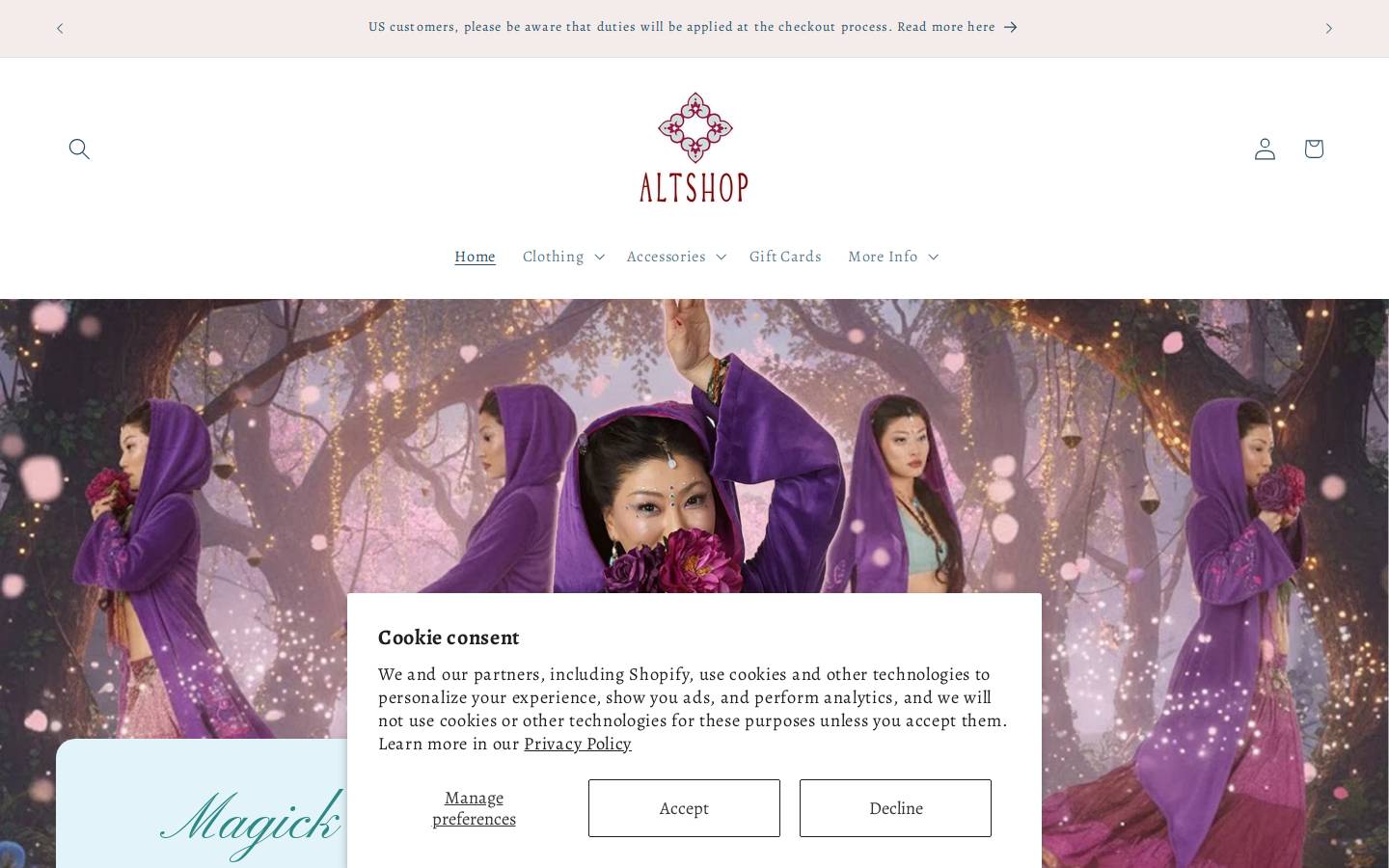 Altshop UK homepage screenshot