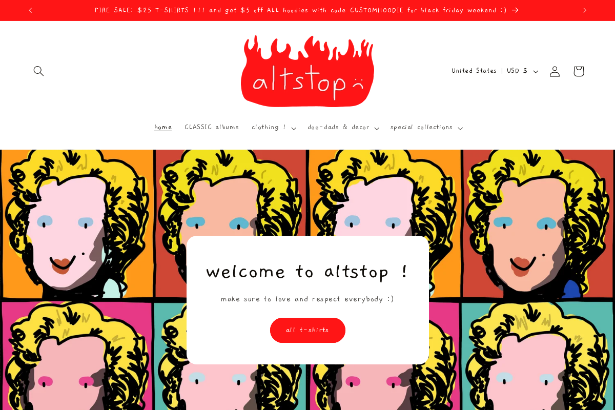 Altstop homepage screenshot