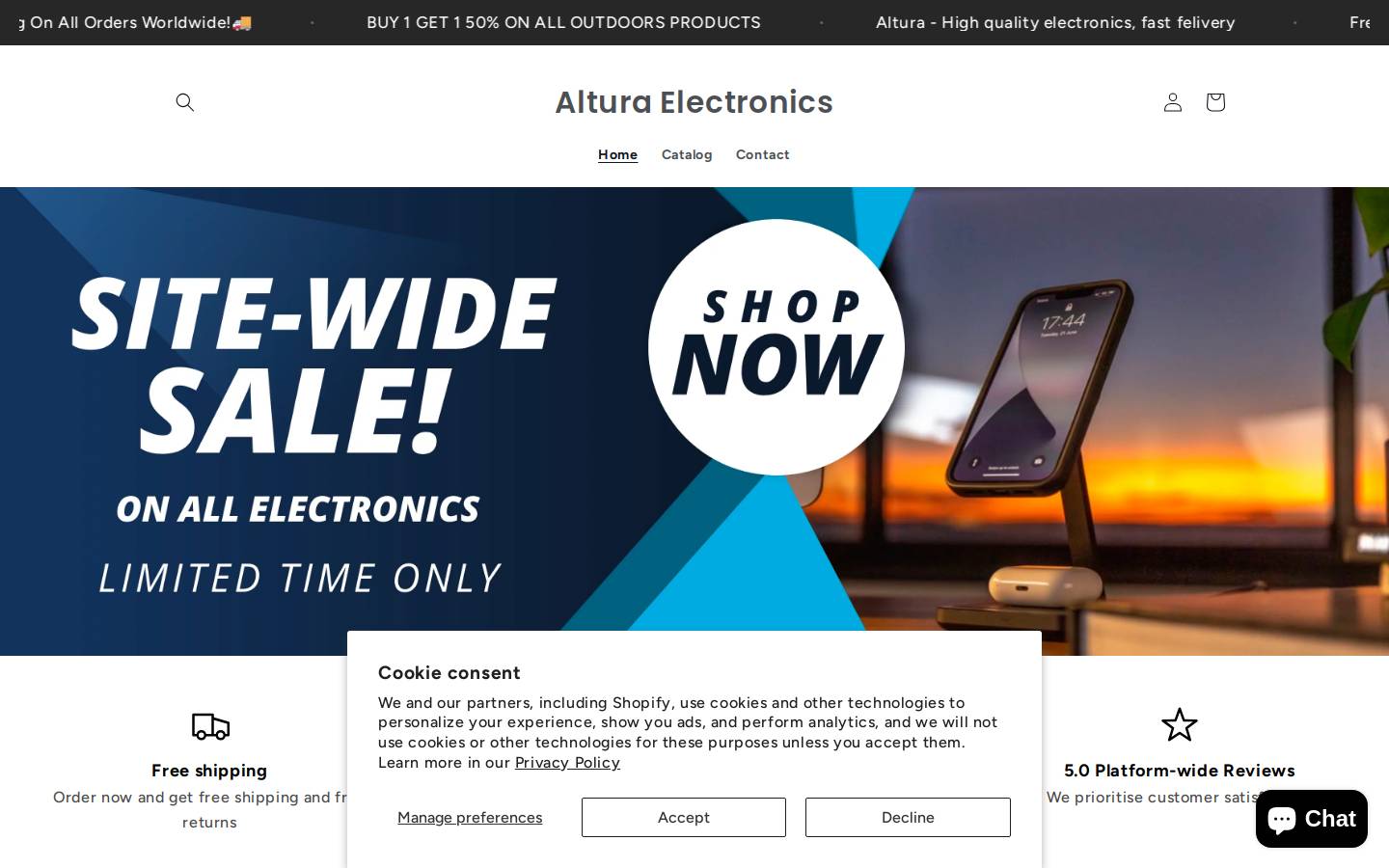 alturaelectronics.com homepage screenshot