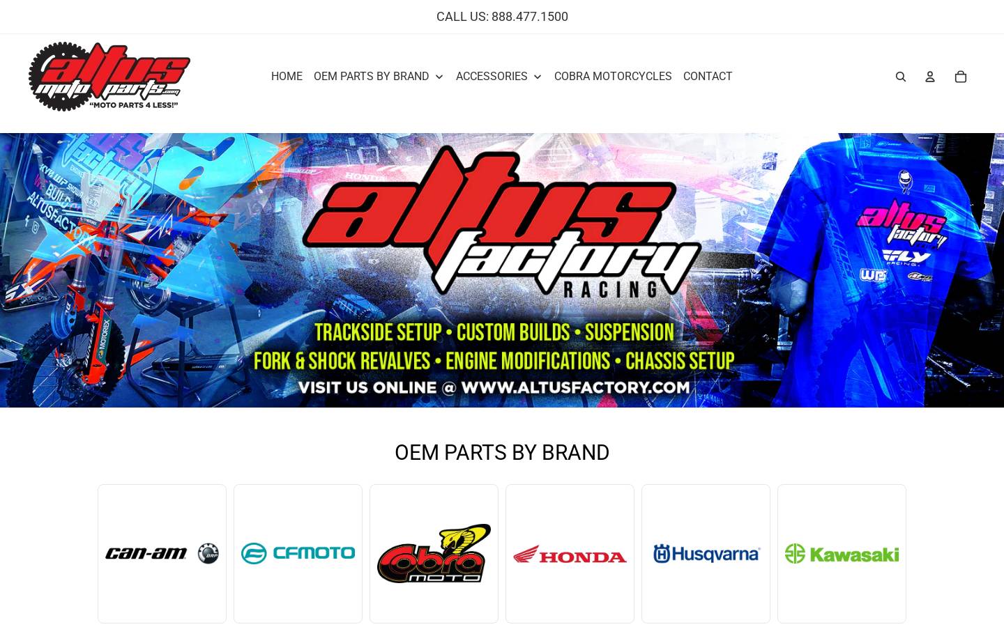 altusmotoparts.com homepage screenshot