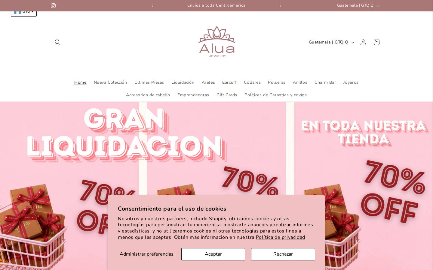 aluajewelry.com homepage screenshot