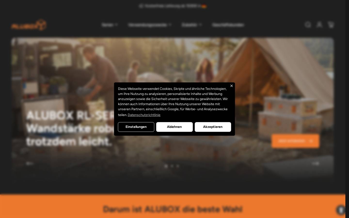 Alubox homepage screenshot