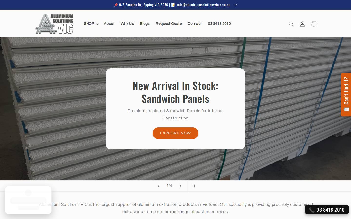 aluminiumextrusions.com.au homepage screenshot