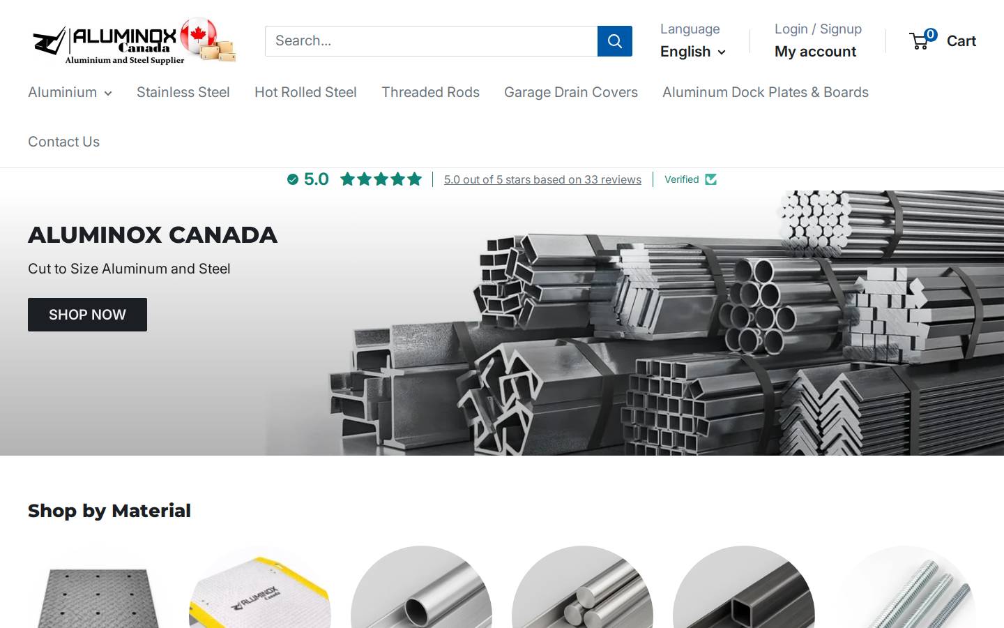 aluminox.ca homepage screenshot