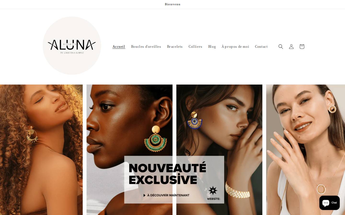 alunabijoux.com homepage screenshot