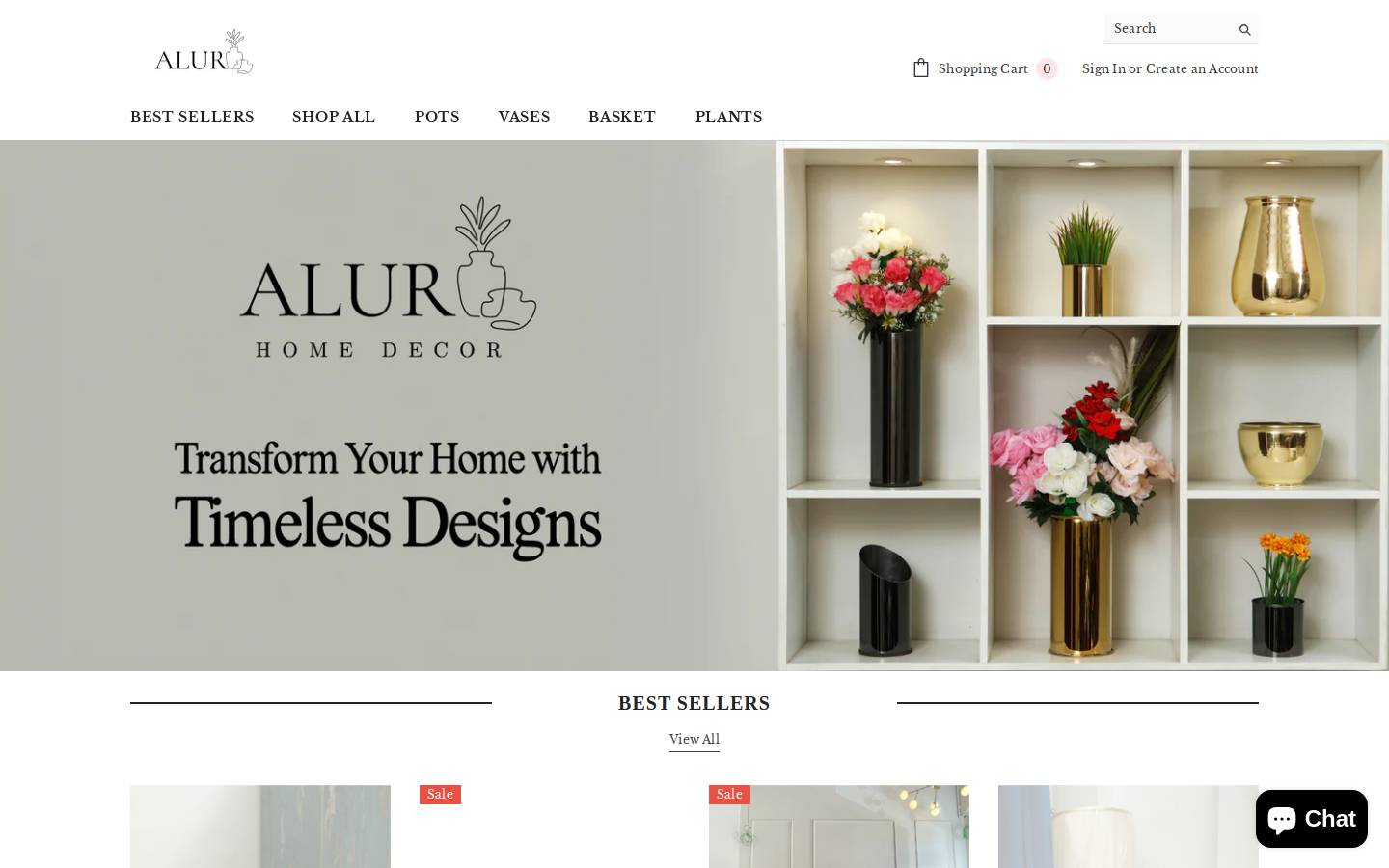 alurdecor.com homepage screenshot