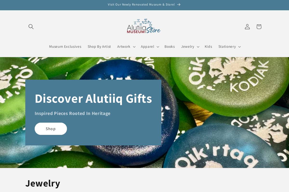 alutiiqmuseumstore.org homepage screenshot