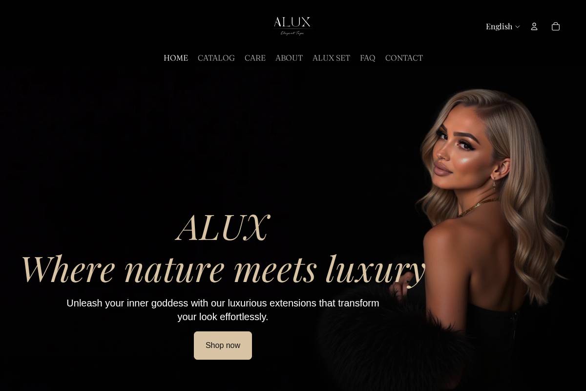 aluxeleganttape.com homepage screenshot