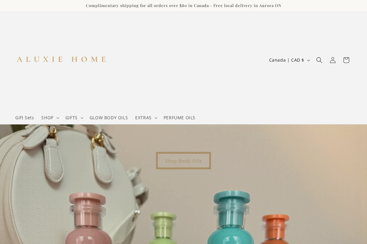 Aluxie homepage screenshot