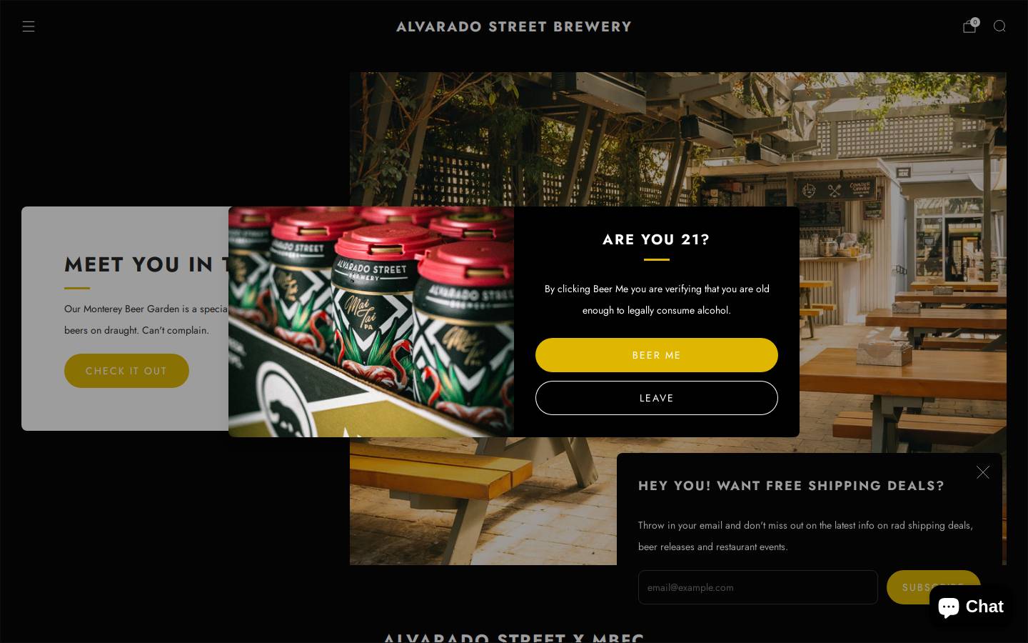 alvaradostreetbrewery.com homepage screenshot