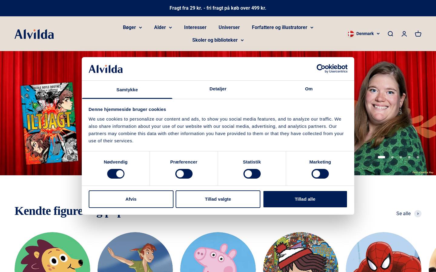Forlaget Alvilda homepage screenshot