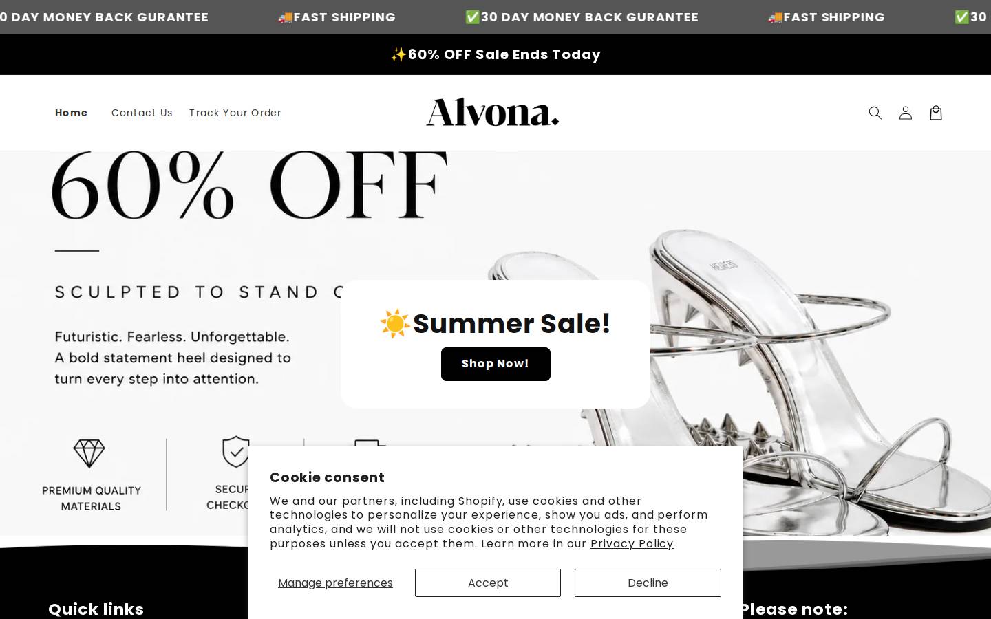 alvona.co homepage screenshot