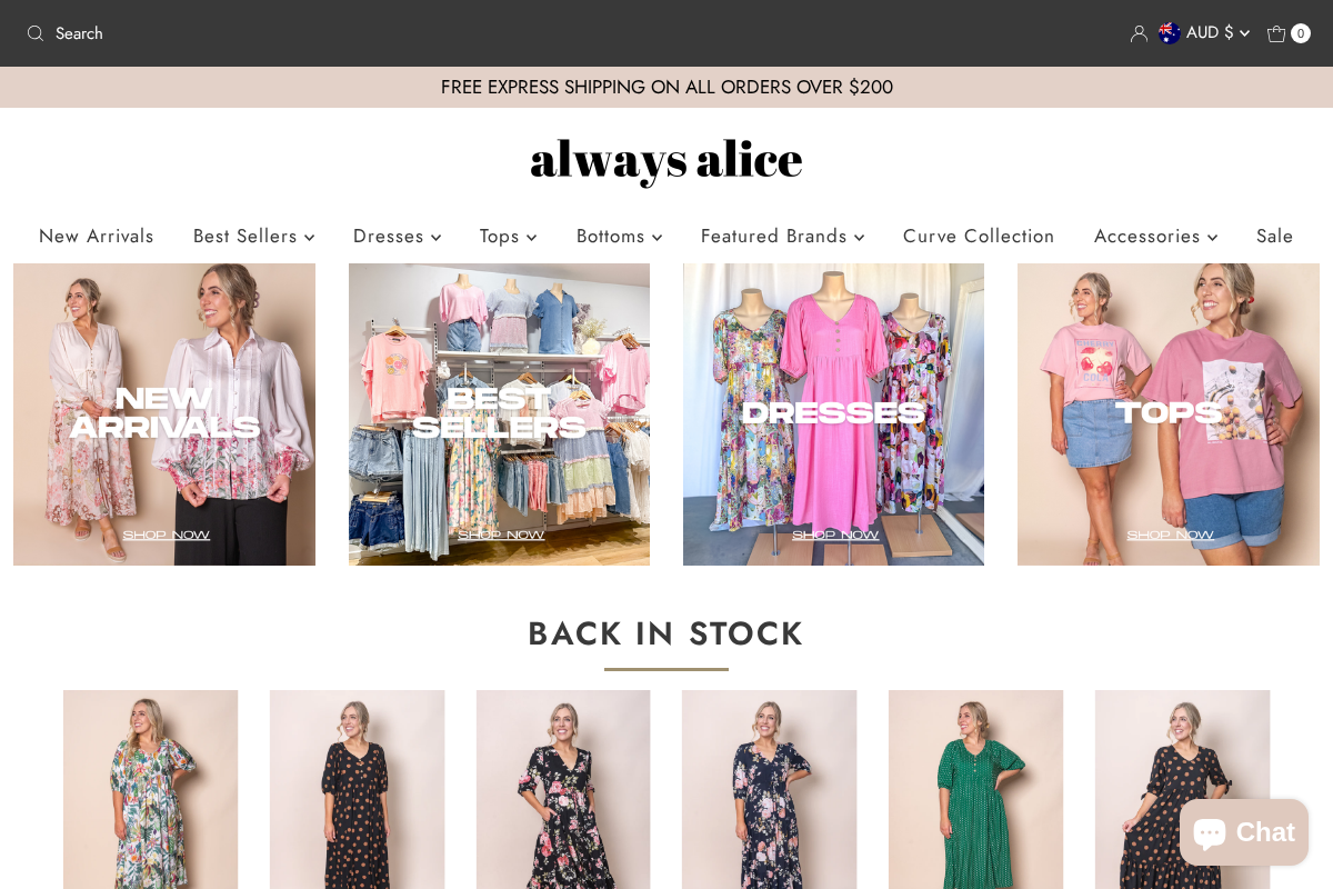 alwaysalice.com.au homepage screenshot